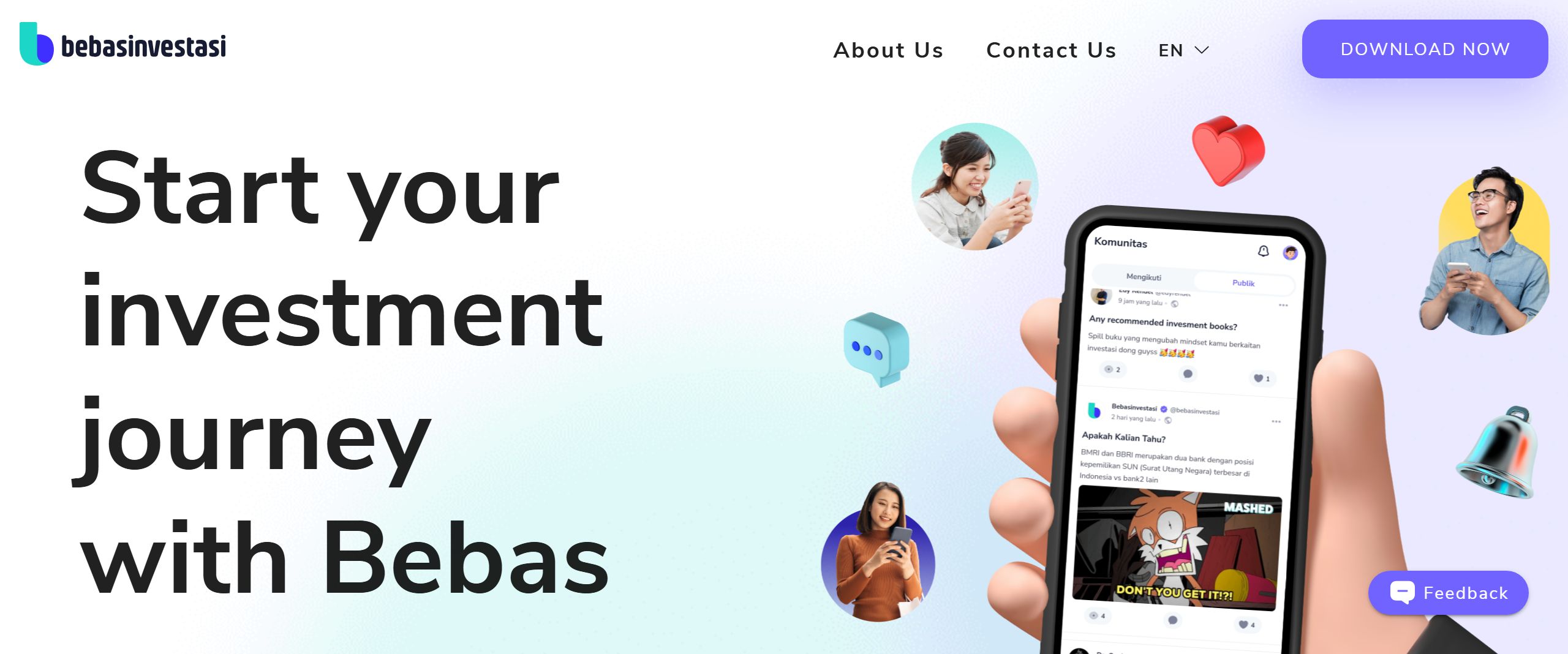 Beranda aplikasi social investing Bebasinvestasi